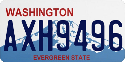 WA license plate AXH9496