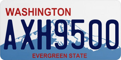 WA license plate AXH9500