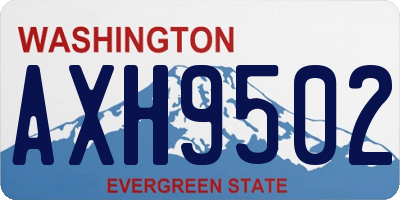 WA license plate AXH9502