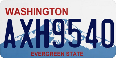 WA license plate AXH9540