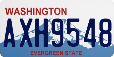 WA license plate AXH9548