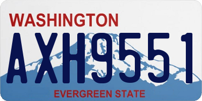 WA license plate AXH9551