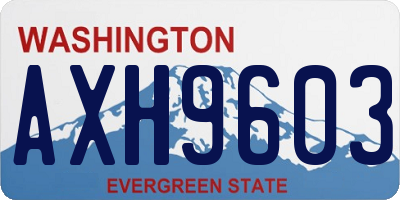WA license plate AXH9603