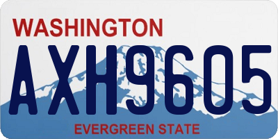 WA license plate AXH9605