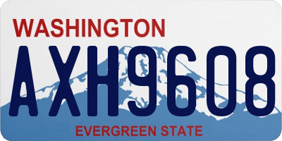 WA license plate AXH9608