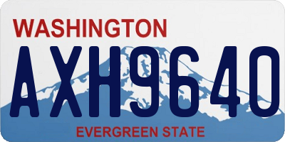 WA license plate AXH9640
