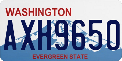 WA license plate AXH9650