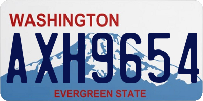 WA license plate AXH9654