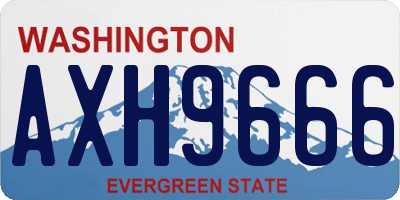 WA license plate AXH9666