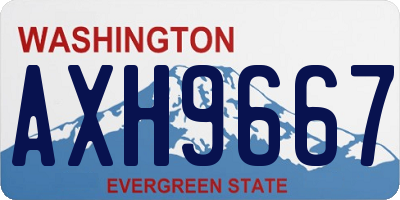 WA license plate AXH9667