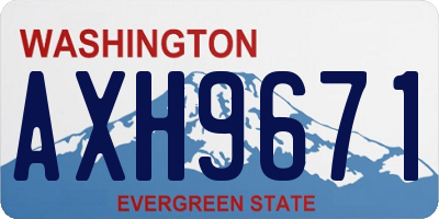 WA license plate AXH9671