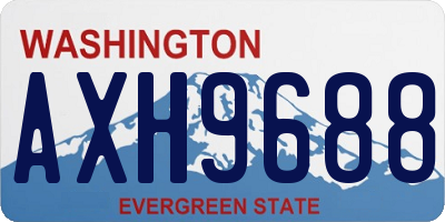 WA license plate AXH9688