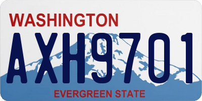 WA license plate AXH9701