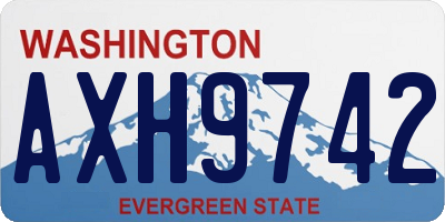 WA license plate AXH9742