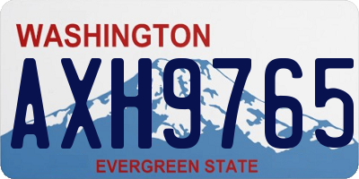 WA license plate AXH9765