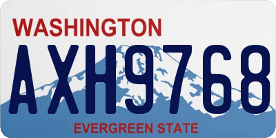WA license plate AXH9768