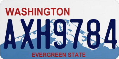 WA license plate AXH9784