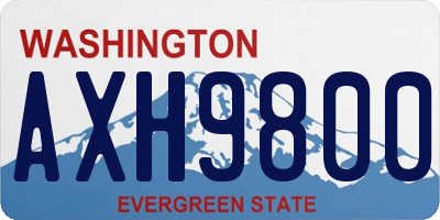 WA license plate AXH9800