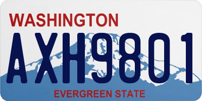 WA license plate AXH9801