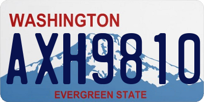 WA license plate AXH9810