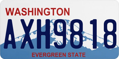 WA license plate AXH9818
