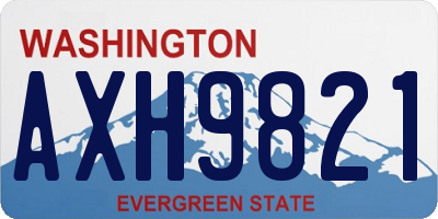 WA license plate AXH9821