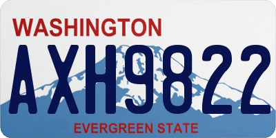 WA license plate AXH9822