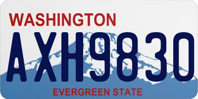 WA license plate AXH9830