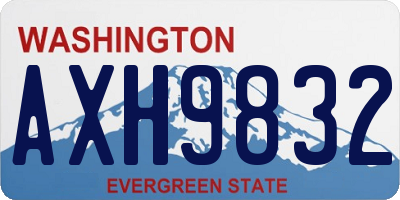 WA license plate AXH9832