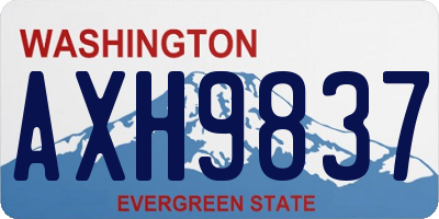 WA license plate AXH9837