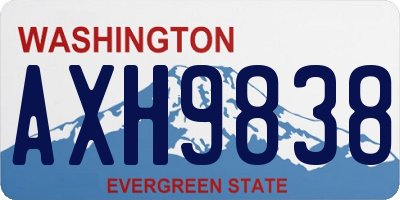 WA license plate AXH9838