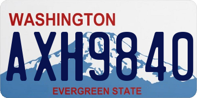 WA license plate AXH9840