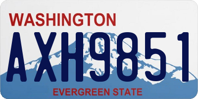 WA license plate AXH9851