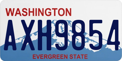 WA license plate AXH9854
