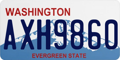 WA license plate AXH9860
