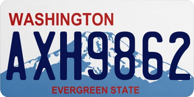 WA license plate AXH9862
