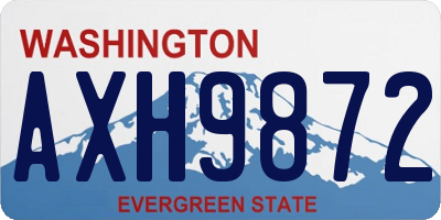 WA license plate AXH9872