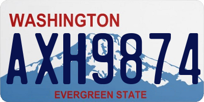 WA license plate AXH9874