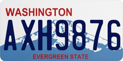 WA license plate AXH9876