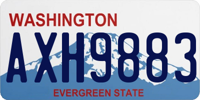 WA license plate AXH9883