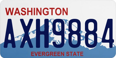 WA license plate AXH9884
