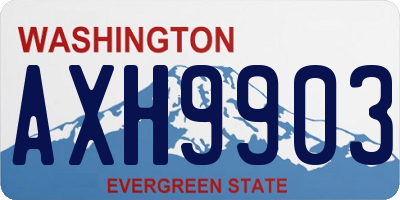 WA license plate AXH9903