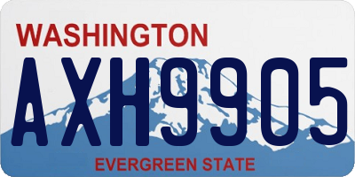 WA license plate AXH9905