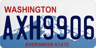 WA license plate AXH9906