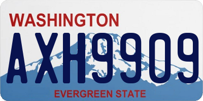 WA license plate AXH9909