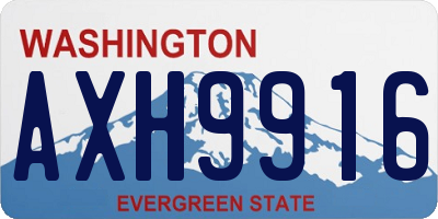 WA license plate AXH9916