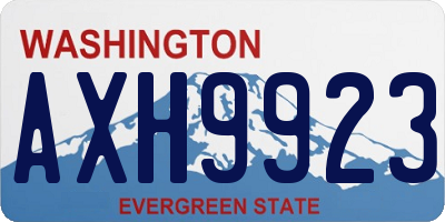 WA license plate AXH9923