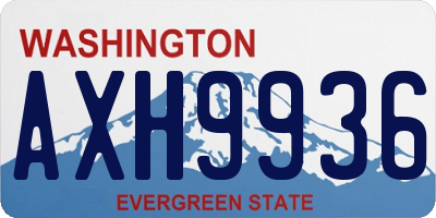 WA license plate AXH9936