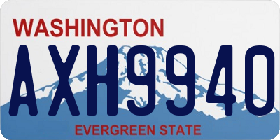 WA license plate AXH9940