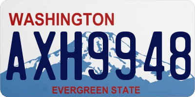 WA license plate AXH9948